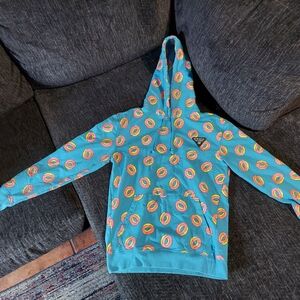 OFWGKTA Odd Future blue "all over" donut hoodie. Mens size small (S).